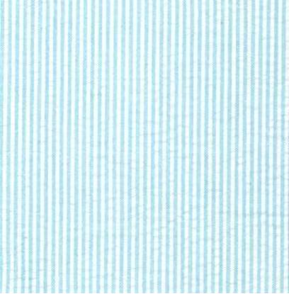 Picture of  Seersucker ministripe aqua blue,100%Cotton 60"wide