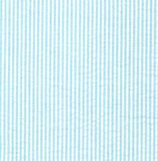 Picture of  Seersucker ministripe aqua blue,100%Cotton 60"wide