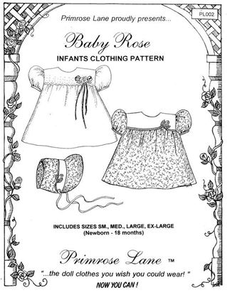 Picture of "Baby Rose" Infant Dress and Bonnet sizes Newborn - 18 months