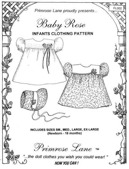 Picture of "Baby Rose" Infant Dress and Bonnet sizes Newborn - 18 months