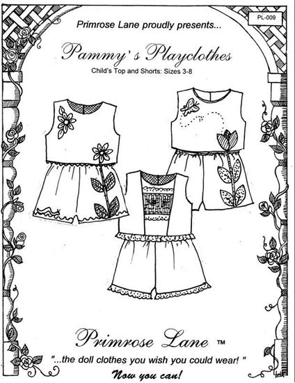 Picture of "Pammy's Playclothes" Girl's Top and Shorts sizes 3 - 8