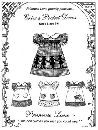 Picture of "Erin's Pocket Dress" Girl's Dress with pockets and appliques sizes  2 - 6