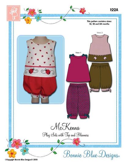 Picture of McKenna #122A sizes 12-24 months Play Set with Top, Panty, Bloomers 