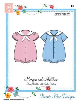 Picture of Morgan and Matthew #113 size:6-24months Baby Bubbles with Sailor Collar 