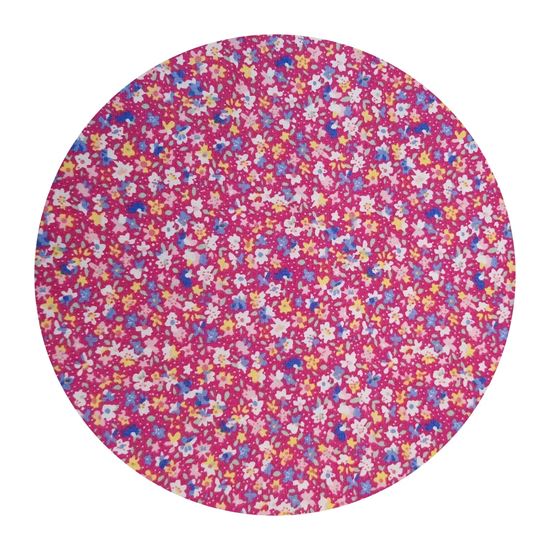 Picture of Floral Print-pink background with white\blue\yellow]pink tiny prints