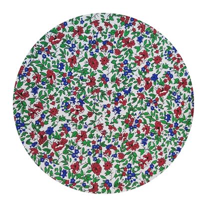 Picture of Floral Print- white background, red/blue fowers with green leaves