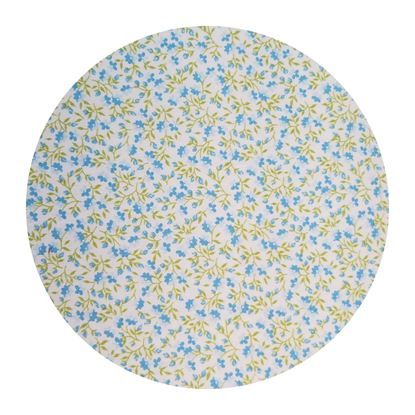 Picture of Floral Print- white background bitty blue and light blue blueflowers and lime green stems and leaves