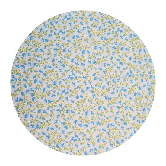 Picture of Floral Print- white background bitty blue and light blue blueflowers and lime green stems and leaves