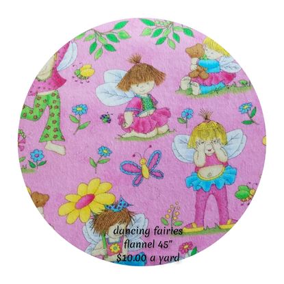 Picture of Flannel pink with little fairies